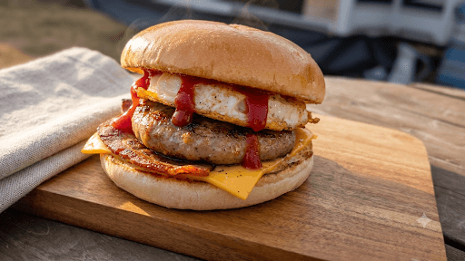 The Mighty morning burger from On The Bun